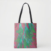 Australische vogelbloem, tropisch Floral groen roz Tote Bag (Voorkant)