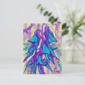 Australische vogelbloem, tropische Floral Turquois Briefkaart (Staand voorkant)