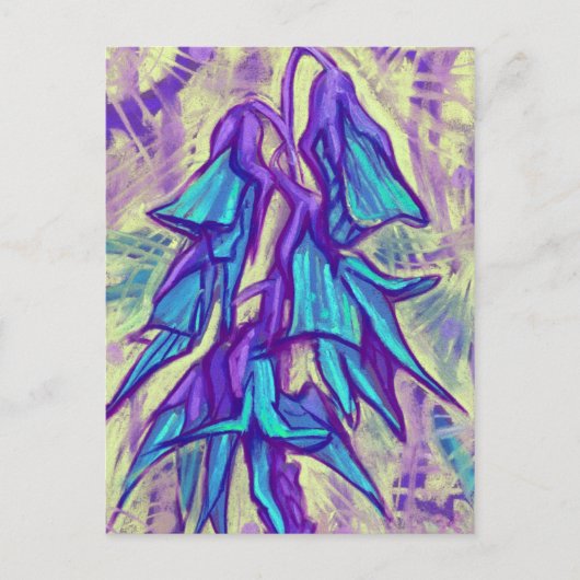 Australische vogelbloem, tropische Floral Turquois Briefkaart (Voorkant)