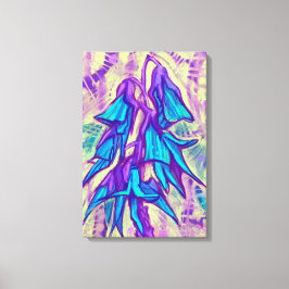 Australische vogelbloem, tropische Floral Turquois Canvas Afdruk