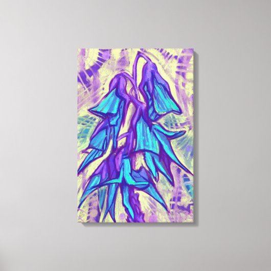 Australische vogelbloem, tropische Floral Turquois Canvas Afdruk (Voorkant)