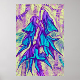 Australische vogelbloem, tropische Floral Turquois Poster