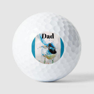 Australische vogels Blauwe Winterkoning Waterverf Golfballen