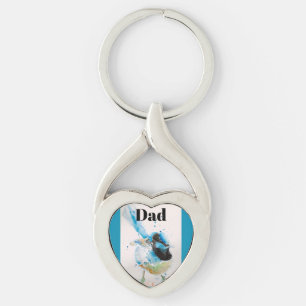 Australische vogels Blauwe Winterkoning Wrens Aqua Sleutelhanger
