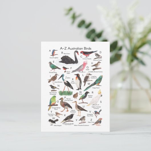 Australische vogels briefkaart (Staand voorkant)