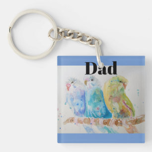 Australische vogels parkiet aquarel kunst sleutelhanger