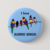 Australische vogels ronde button 5,7 cm (Voorkant)
