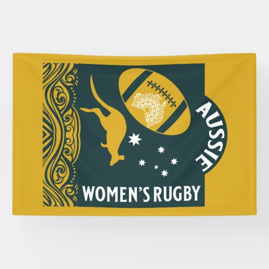 Australische Vrouwen Rugby Sport Spandoek (Horizontaal)