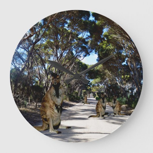 Australische Wallaby on Road, grote klok (Voorkant)