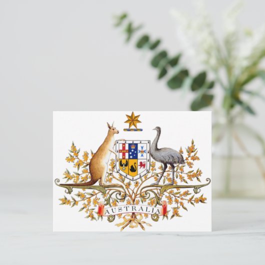 Australische wapenmantel briefkaart (Staand voorkant)