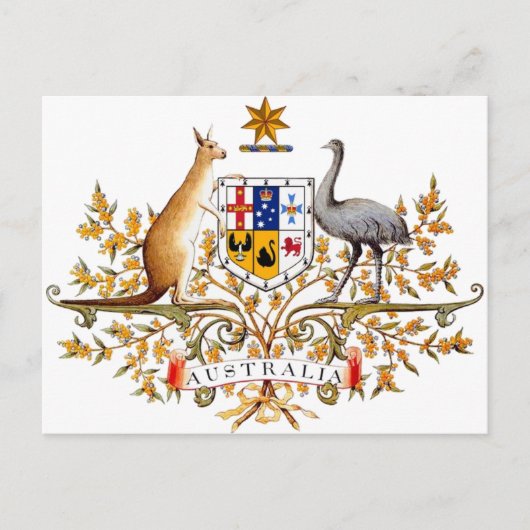 Australische wapenmantel briefkaart (Voorkant)