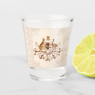 Australische wapenschild Brown Tint Shot Glas
