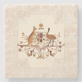 Australische wapenschild Brown Tint Stenen Onderzetter