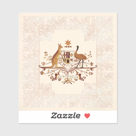 Australische wapenschild Brown Tint Sticker (Vel)