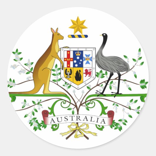 Australische wapenstilstand ronde sticker (Voorkant)
