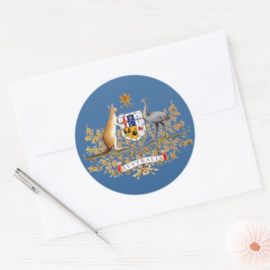 Australische wapenstilstand ronde sticker (Envelop)