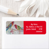 Australische Waterverf rode rosella Parrot Etiket (Insitu)