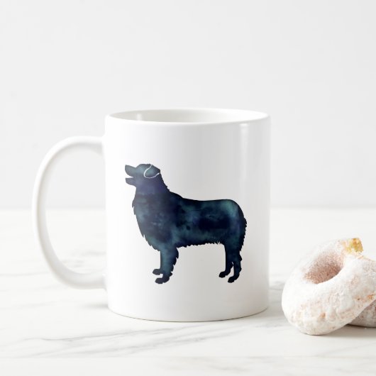 Australische Waterverf Shepherd Black Silhouette Koffiemok (Met donut)