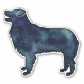 Australische Waterverf Shepherd Black Silhouette Sticker (Voorkant)
