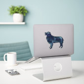Australische Waterverf Shepherd Black Silhouette Sticker (Laptop op bureau)