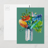 Australische waterverf van bloemen briefkaart (Voorkant / Achterkant)