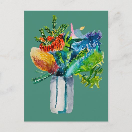 Australische waterverf van bloemen briefkaart (Voorkant)