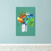 Australische waterverf van bloemen canvas afdruk (Insitu (Houten vloer))