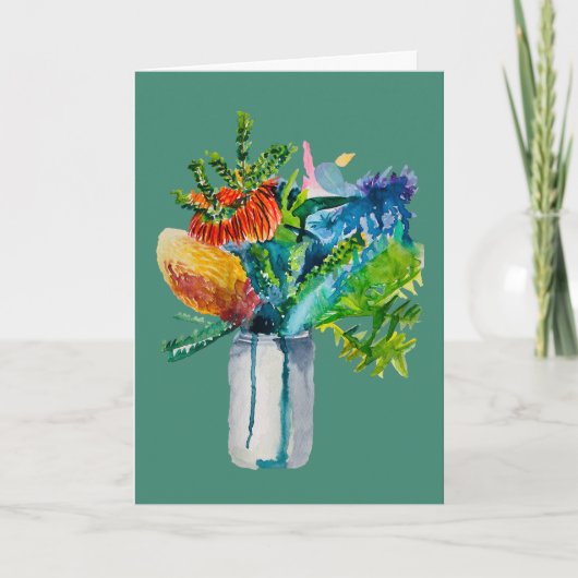 Australische waterverf van bloemen kaart (Voorkant)