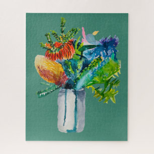 Australische waterverf van bloemen legpuzzel