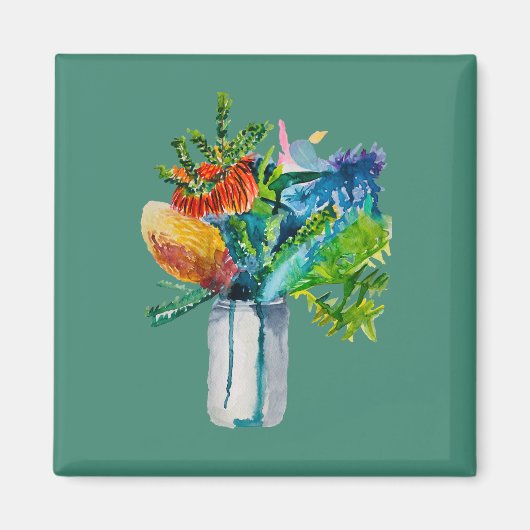 Australische waterverf van bloemen magneet (Voorkant)