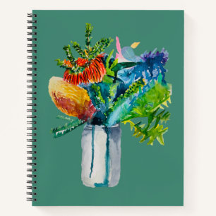Australische waterverf van bloemen notitieboek