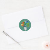 Australische waterverf van bloemen ronde sticker (Envelop)
