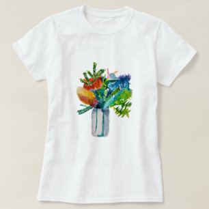 Australische waterverf van bloemen t-shirt
