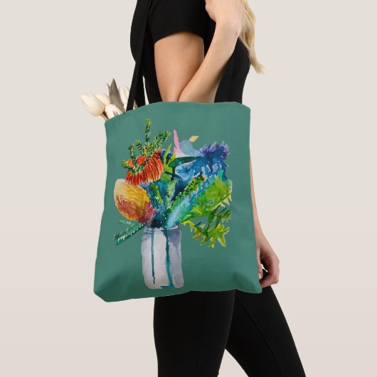 Australische waterverf van bloemen tote bag (Dichtbij)