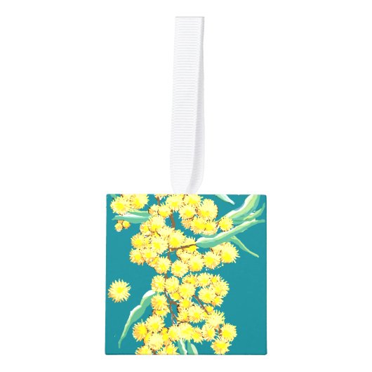 Australische Wattle-bloesems Ornament (Voorkant)