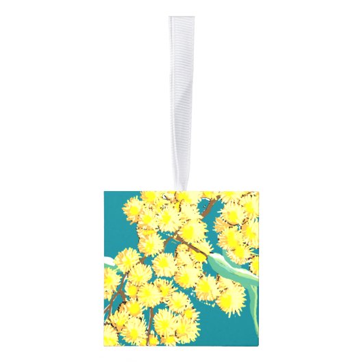 Australische Wattle-bloesems Ornament (Rechts)