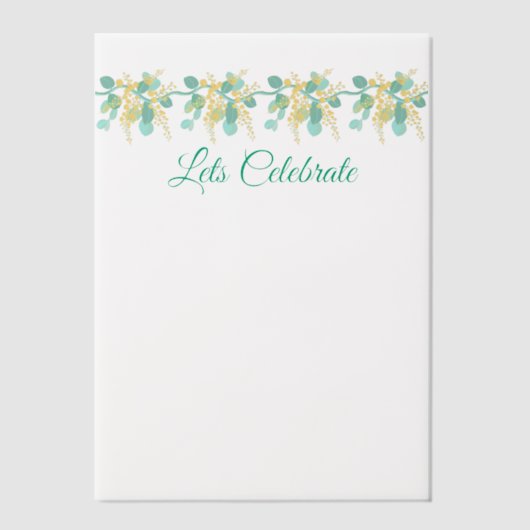 Australische wattle bloesems top banner uitnodigin vellum uitnodigingen (Voorkant)