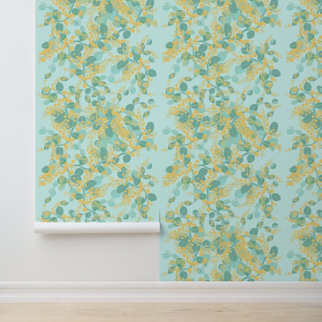 Australische wattle bloesems Wallpaper Behang (Applicatie)