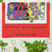 Australische WILDE BLOEMEN - Bloemenviering - Rood Theedoek (Gevouwen)