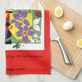 Australische WILDE BLOEMEN - Bloemenviering - Rood Theedoek (Quarter Fold)