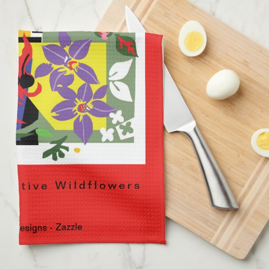 Australische WILDE BLOEMEN - Bloemenviering - Rood Theedoek (Quarter Fold)