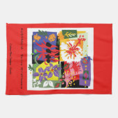 Australische WILDE BLOEMEN - Bloemenviering - Rood Theedoek (Horizontaal)