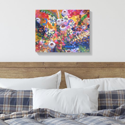 Australische wilde bloemen canvas afdruk (Insitu (Slaapkamer))