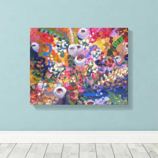 Australische wilde bloemen canvas afdruk (Insitu (Houten vloer))