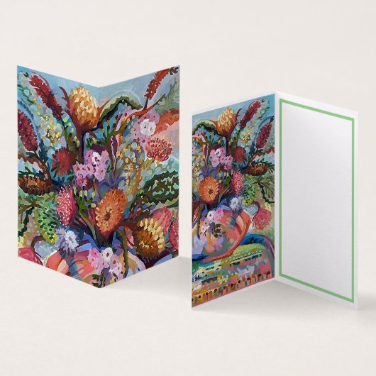 Australische wilde bloemen in vase-Kaart Kaart (Binnen en buitenkant)