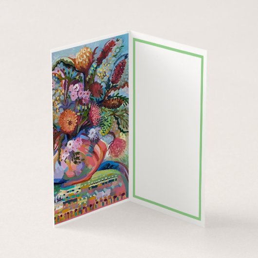 Australische wilde bloemen in vase-Kaart Kaart (Binnen)