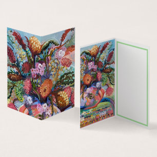 Australische wilde bloemen in vase-Kaart Kaart