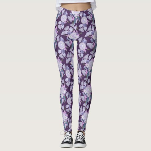 Australische wilde bloemen leggings (Voorkant)