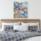 Australische wilde bloemen leven nog canvas afdruk (Insitu (Slaapkamer))