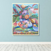 Australische wilde bloemen leven nog canvas afdruk (Insitu (Houten vloer))